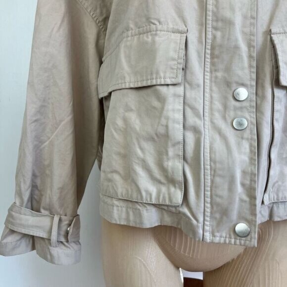 Modesens Ichi Women’s 36 Us Small Oversized Bazoza Jacket Coat Doeskin Neutral - Picture 4 of 15